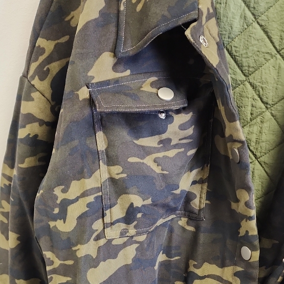 SHEIN Green Camouflage Military Jacket - Picture 4 of 5